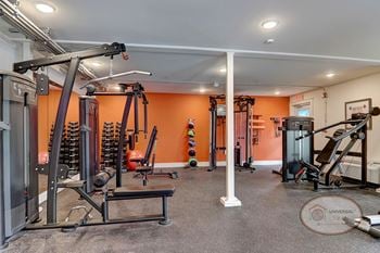 24-Hour club inspired fitness center including cardiovascular and weight equipment